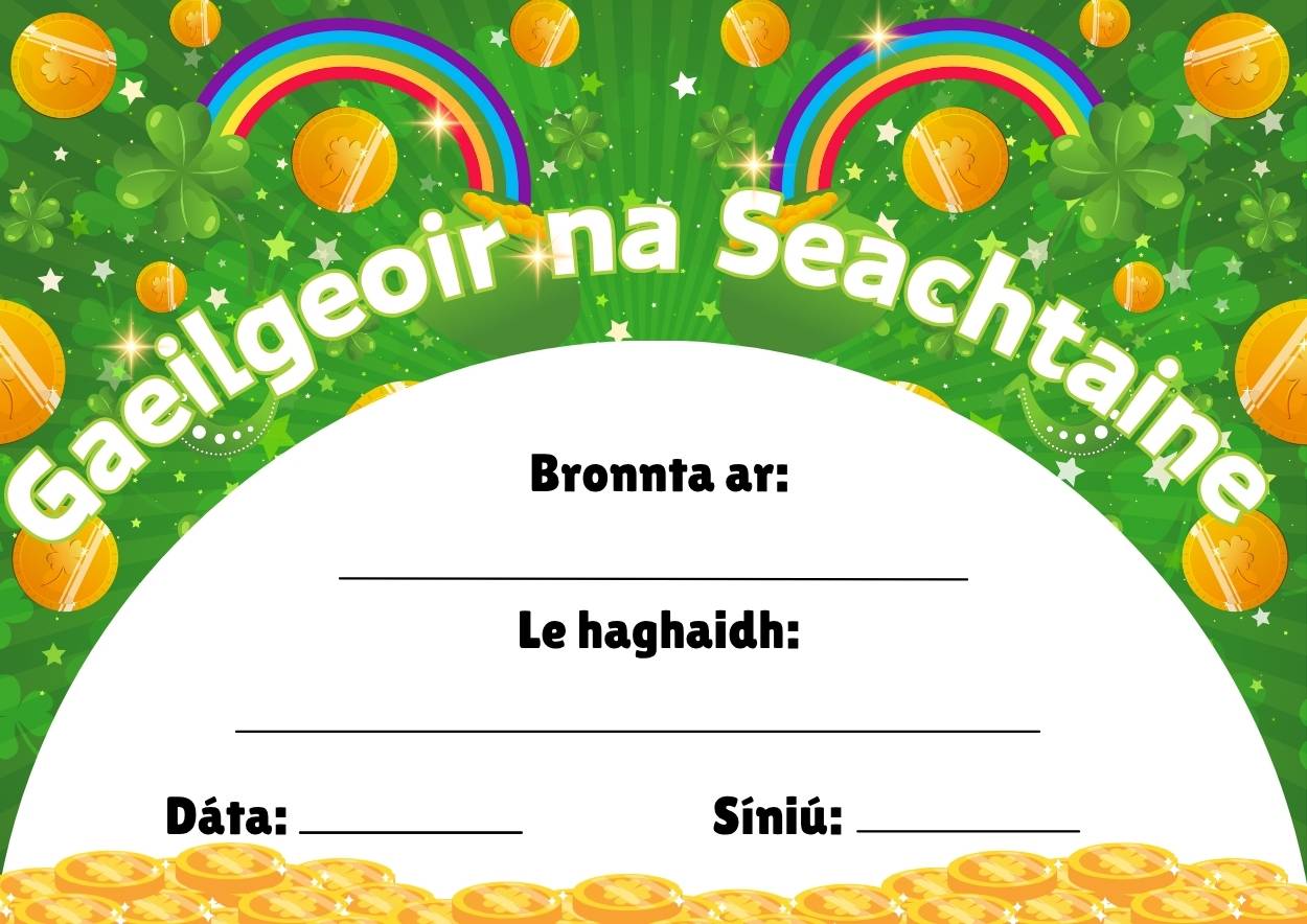 Gaeilgeoir na Seachtaine Certificates - Irish Speaker of the Week - Image 2