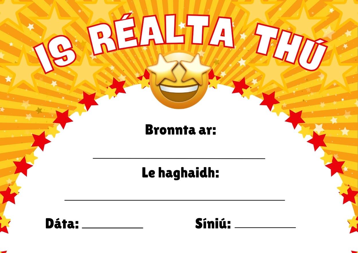 Is Réalta Thú Certificates - You're a Star - Image 2